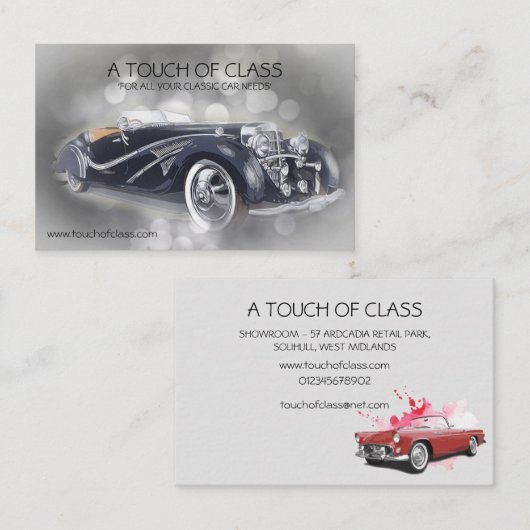 Classic Car - Doppelseitige Visitenkarte (Vorne/Hinten)