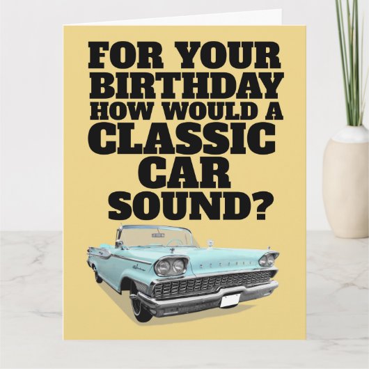CLASSIC CAR FUNNY BIRTHDAY GREETING CARD KARTE (Vorderseite)