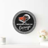 Classic Car Garage, beliebig Name Fifties Auto Große Wanduhr (Zuhause)
