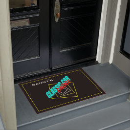 Classic Car Garage Jeder Name Platz schwarz Fußmatte