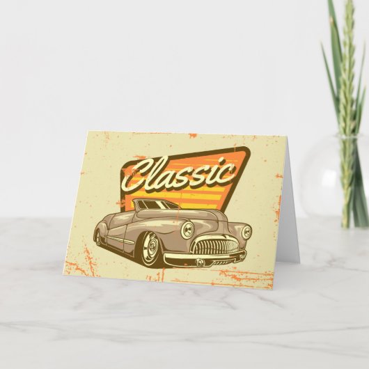Classic Car Greeting Card Dankeskarte (Vorderseite)