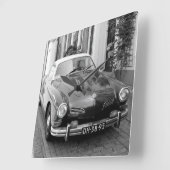 Classic Car Karmann Ghia Quadratische Wanduhr (Winkel)