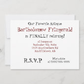 Classic Car mit Flammenruhestand Einladung (Rückseite)