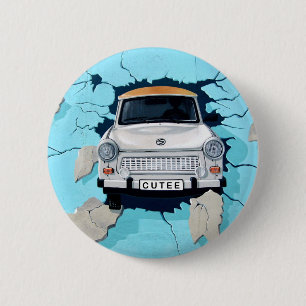 Classic Car Mural Vintage Kunst, Dichtung und Musi Button