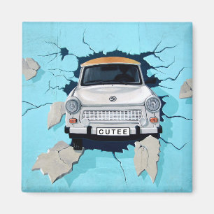 Classic Car Mural Vintage Kunst, Dichtung und Musi Magnet