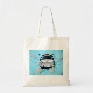 Classic Car Mural Vintage Kunst, Dichtung und Musi Tragetasche