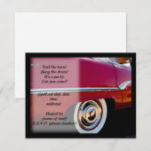Classic Car / Party laden Einladung (Vorne/Hinten)