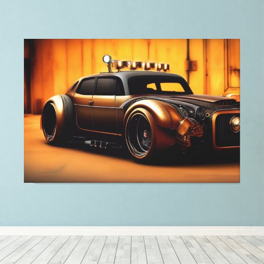 Classic Car Steampunk Style Leinwanddruck (Insitu (Holzboden))