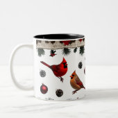 Classic Cardinal Birds Nordic Knit Two-Tone Zweifarbige Tasse (Links)