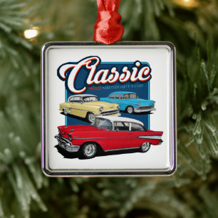 Classic Cars der 50er Jahre Ornament Aus Metall