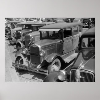 Classic Cars Greensboro, Georgia 1940s Poster