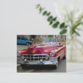 Classic Cars of Cuba Fire Motor Red Convertible Postkarte (Stehend Vorderseite)