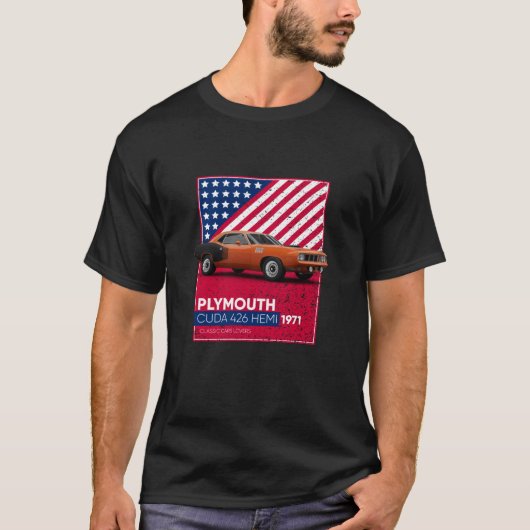 Classic Cars Plymouth Cuda 426 Hemi 1971 T-Shirt (Vorderseite)
