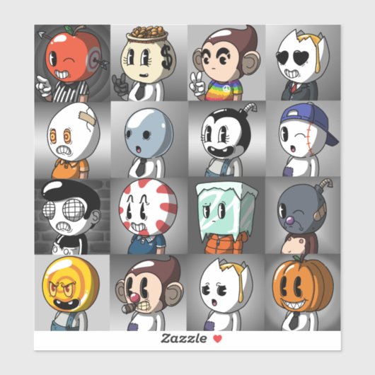 Classic Cartoon Friends Stickers Aufkleber (Blatt)