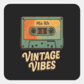 Classic Cassette Quadratischer Aufkleber (Vorderseite)