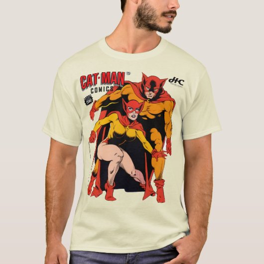 Classic CAT-MAN Comics T-Shirt (Vorderseite)