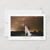 Classic Celestial Gold Moon Stars Foto Hochzeit Dankeskarte (Rückseite)