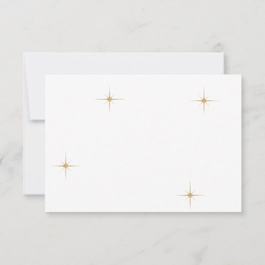 Classic Celestial Gold Stars Wedding QR Code RSVP Karte (Rückseite)