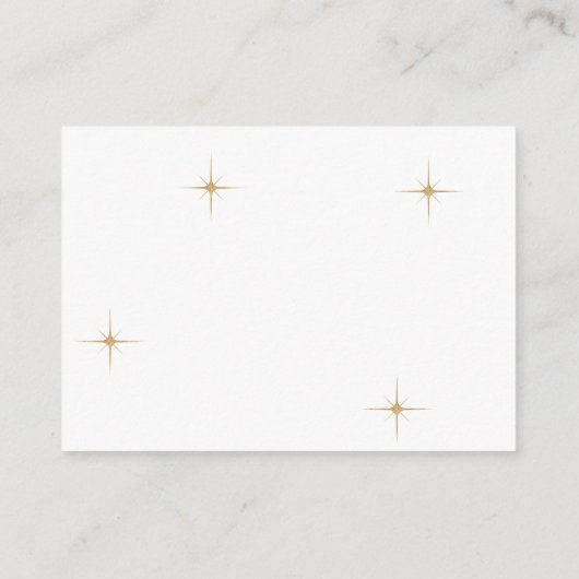Classic Celestial Gold Stars Wedding RSVP Begleitkarte (Rückseite)
