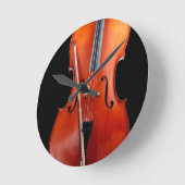 Classic cello on black runde wanduhr (Winkel)