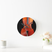 Classic cello on black runde wanduhr (Zuhause)