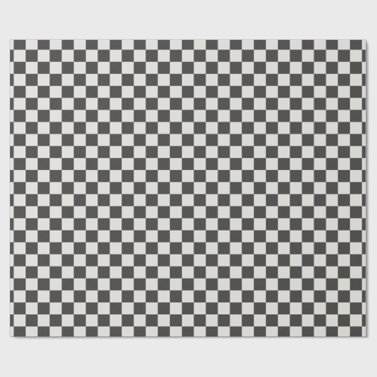 Classic Charcoal Black & Cream Gingham Geschenkpapier (Flach)