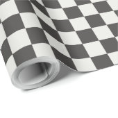 Classic Charcoal Black & Cream Gingham Geschenkpapier (Rolleneckpunkt)