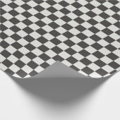 Classic Charcoal Black & Cream Gingham Geschenkpapier (Ecke)