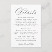 Classic Charcoal Calligraphy Wedding Details Begleitkarte (Vorderseite)