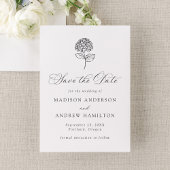 Classic Charcoal Hydrangea Wedding Save The Date