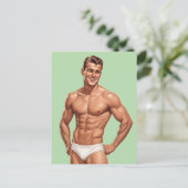 Classic Charm: A Mid-Century Pin-Up of Confidence Postkarte (Stehend Vorderseite)