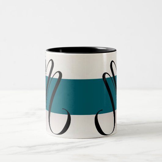 Classic Charm: M Letter Design Keramik Tasse (Mittel)