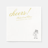 Classic Chartreuse Cheers Elegant Wedding Serviette (Vorderseite)