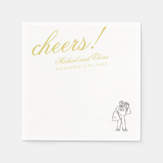 Classic Chartreuse Cheers Elegant Wedding Serviette (Vorderseite)