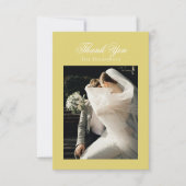 Classic Chartreuse Wedding Photo Thank You Card Dankeskarte (Vorderseite)