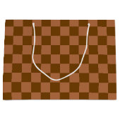 Classic Checkered Pattern: Brown and Tan Square Große Geschenktüte (Vorderseite)