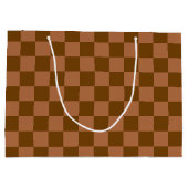 Classic Checkered Pattern: Brown and Tan Square Große Geschenktüte (Rückseite)