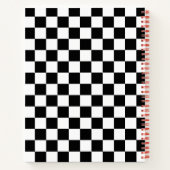 Classic Checkered Racing Sport Karo Schwarz-weiß Notizbuch (Rückseite)