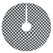 Classic Checkered Racing Sport Karo Schwarz-weiß Polyester Weihnachtsbaumdecke (Vorderseite)