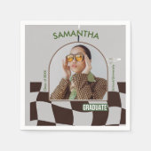 Classic Checkered Retro Graduation Party Tableware Serviette (Vorderseite)