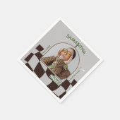 Classic Checkered Retro Graduation Party Tableware Serviette (Ecke)