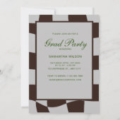 Classic Checkered Retro Unikate Graduation Party Einladung (Rückseite)