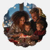 Classic Cheer Cozy Vibes Retro Weihnachtsfest Foto Ornament Karte (Rückseite)