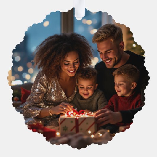 Classic Cheer Cozy Vibes Retro Weihnachtsfest Foto Ornament Karte (Rückseite)