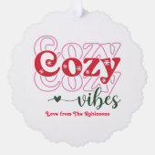Classic Cheer Cozy Vibes Retro Weihnachtsfest Foto Ornament Karte (Vorderseite)