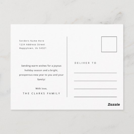 Classic Cheers Neuvermähltes Weihnachts-Foto Postkarte (Rückseite)