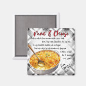 Classic Cheesy Macaroni & Cheese Recipe Kitchen  Magnet (Vorderseite/Rückseite)