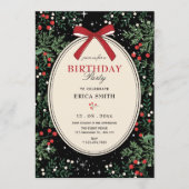 Classic cherry bow birthday einladung (Vorderseite)