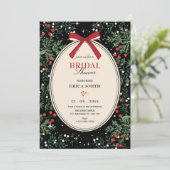 Classic cherry bow bridal shower einladung (Stehend Vorderseite)