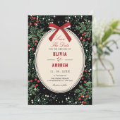 Classic cherry bow wedding einladung (Stehend Vorderseite)
